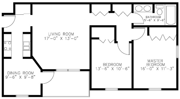 University Village Apartments Floor Plan